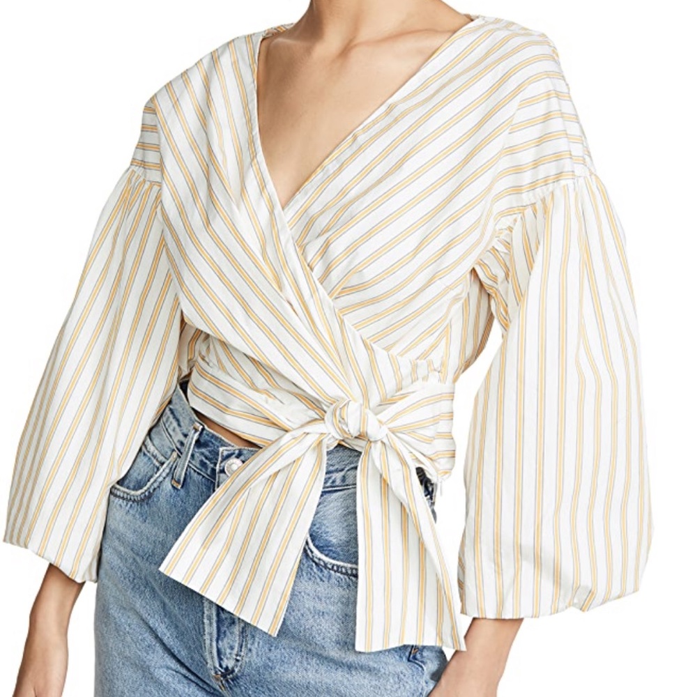 Derek Lam 10 Crosby Cropped Bell Sleeve Blouse 6